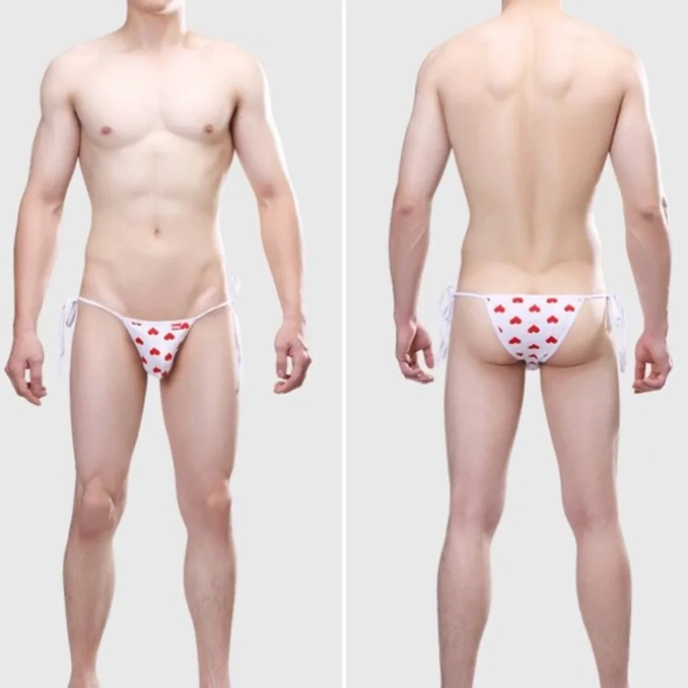 Men’s Valentines Underwear Sexy Mens Sumo Bandage Thong Tether Bulge Pouch
